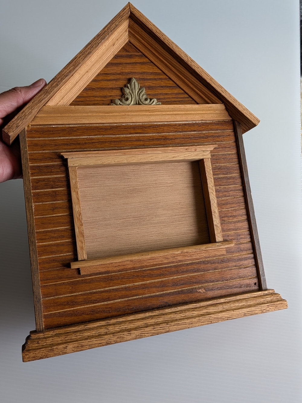 Vintage House Shaped Wooden Picture Frame Wall Decor